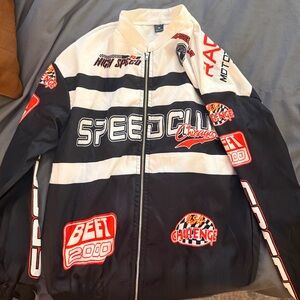 Speed Club Black and White Racing Jacket